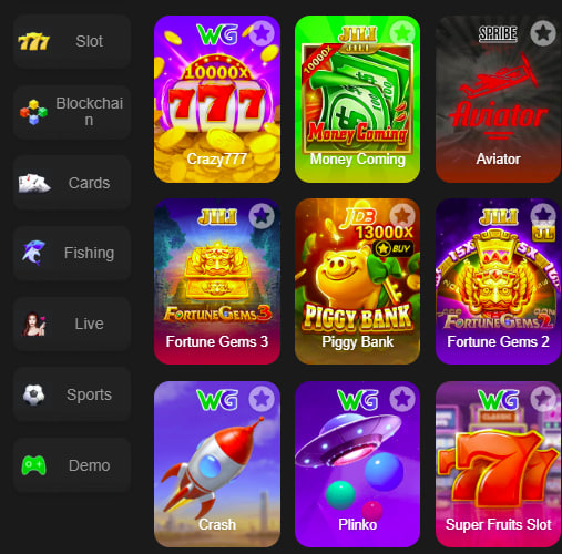 Main screen of lucky177 game page for PK players - 4